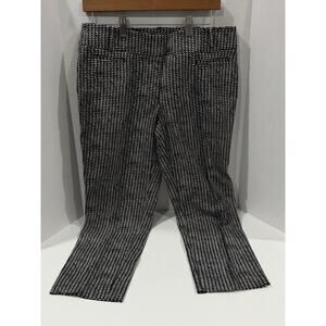 LOFT Marisa Cropped Pants Women’s Size 6 Black/Cream Career Ankle Dress Pants